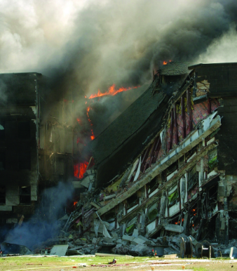 Image of The Pentagon Burning after 9/11.